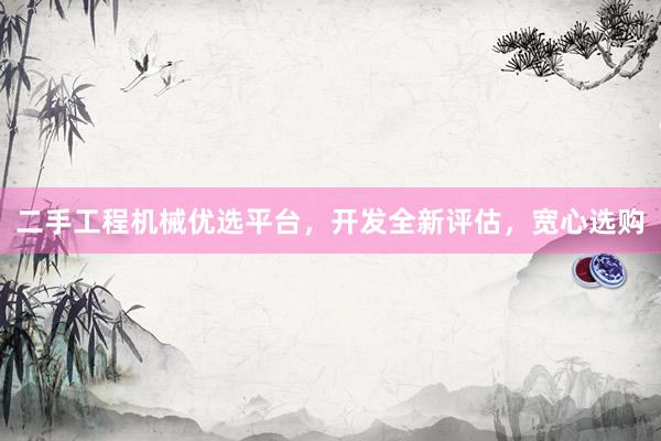 二手工程机械优选平台，开发全新评估，宽心选购